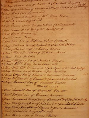 Parish Register Page