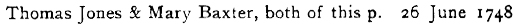 Thomas Jones Parish Register Example